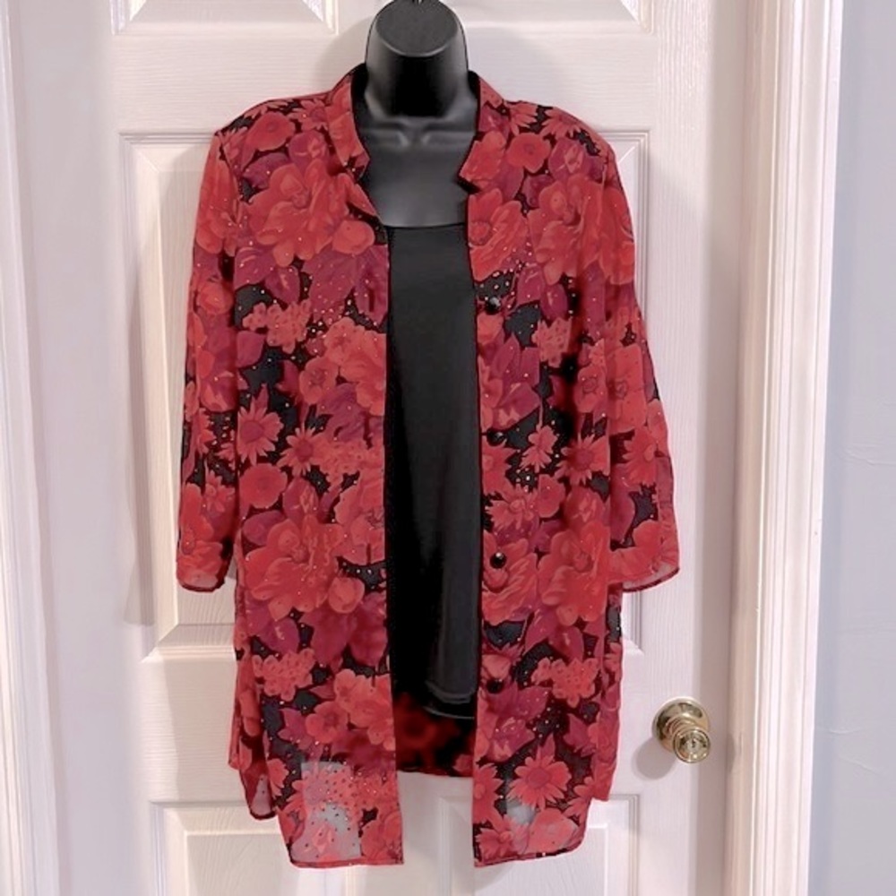 Coral Bay floral blouse, size 2X.